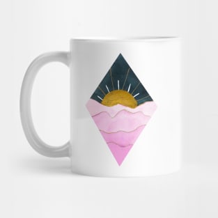 Fuchsia and Gold Sunset Mug